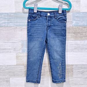 Jessica Simpson Floral Embroidered Skinny Jeans Blue Baby Toddler Girl 24M